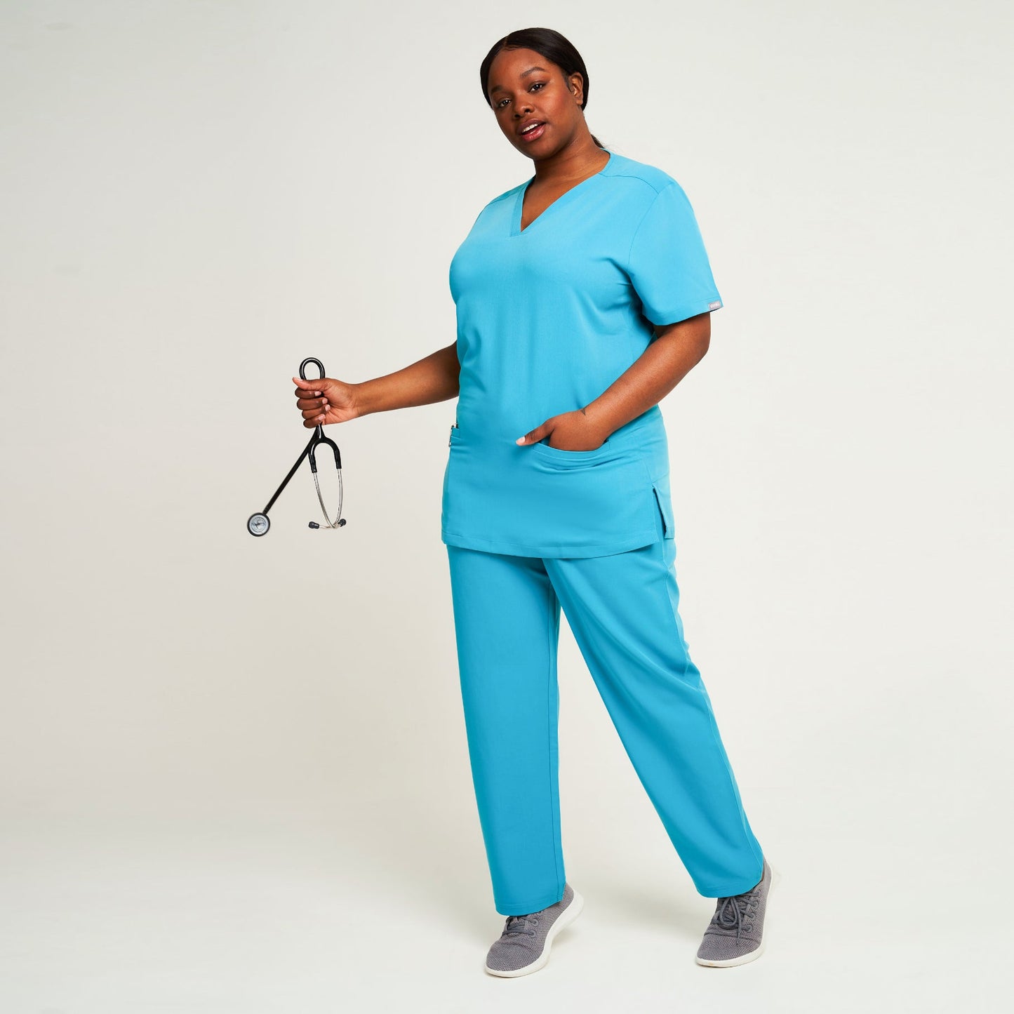 Teal Ari Two Pocket Scrub Top - Beh-4955