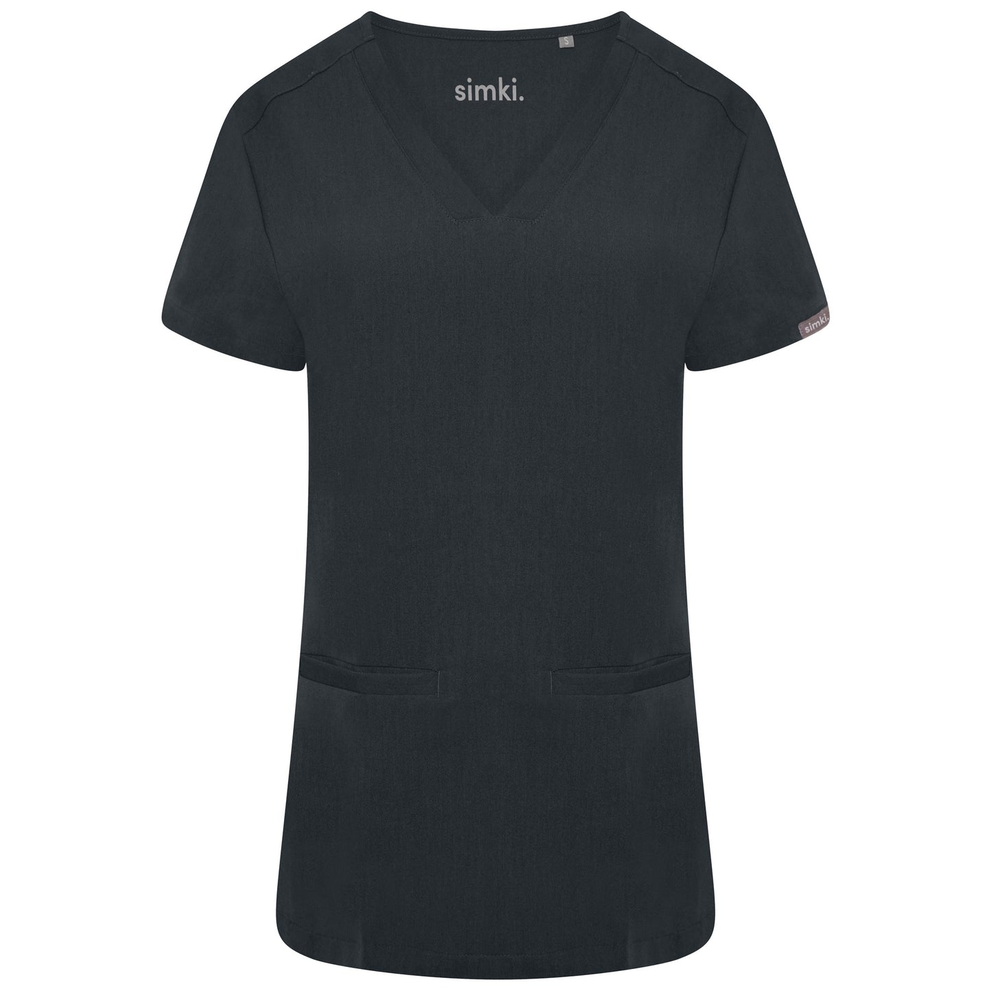 Soft Black Ari Two Pocket Scrub Top - Beh-4955