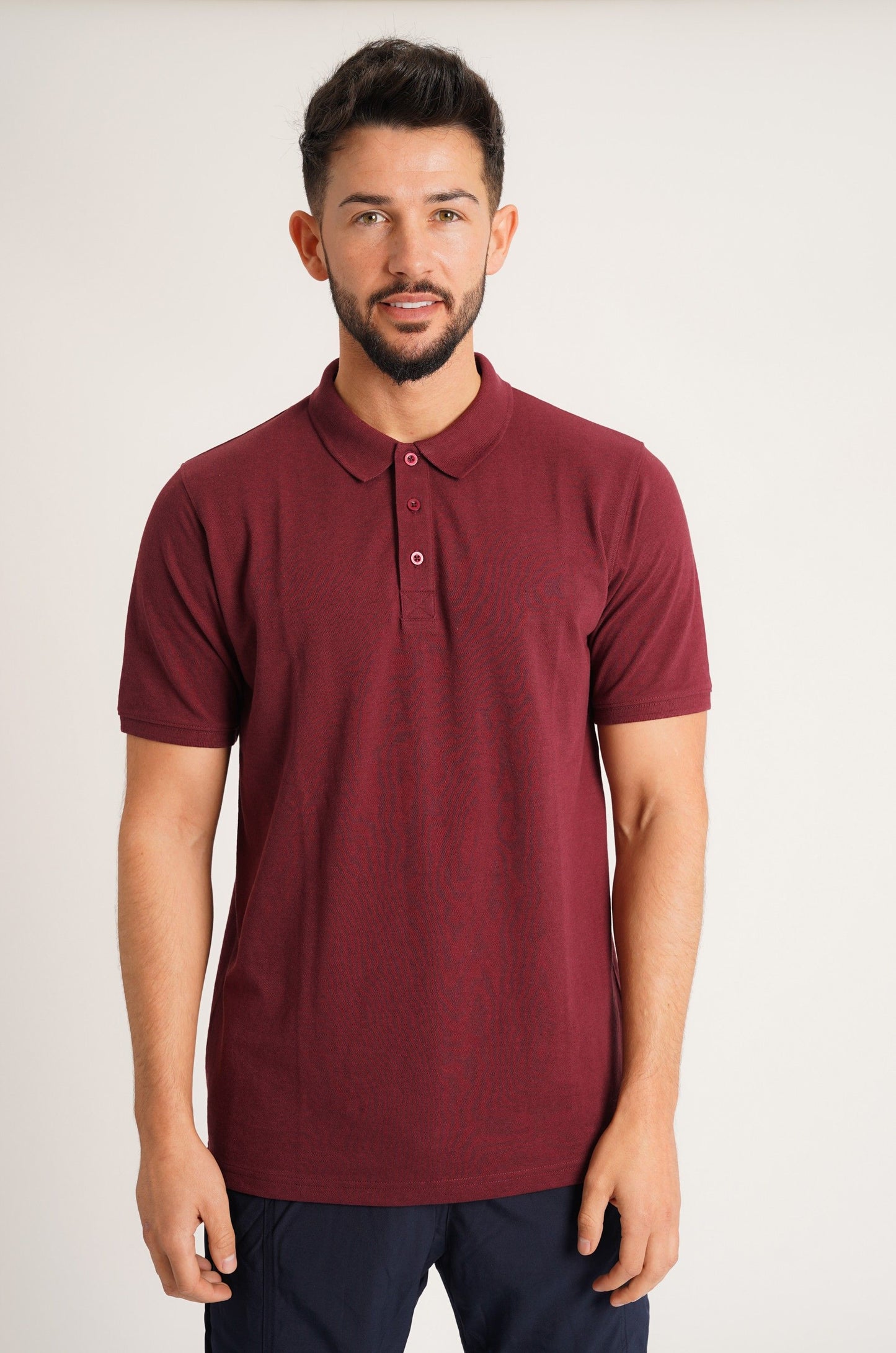 Burgundy Pique Mens Polo