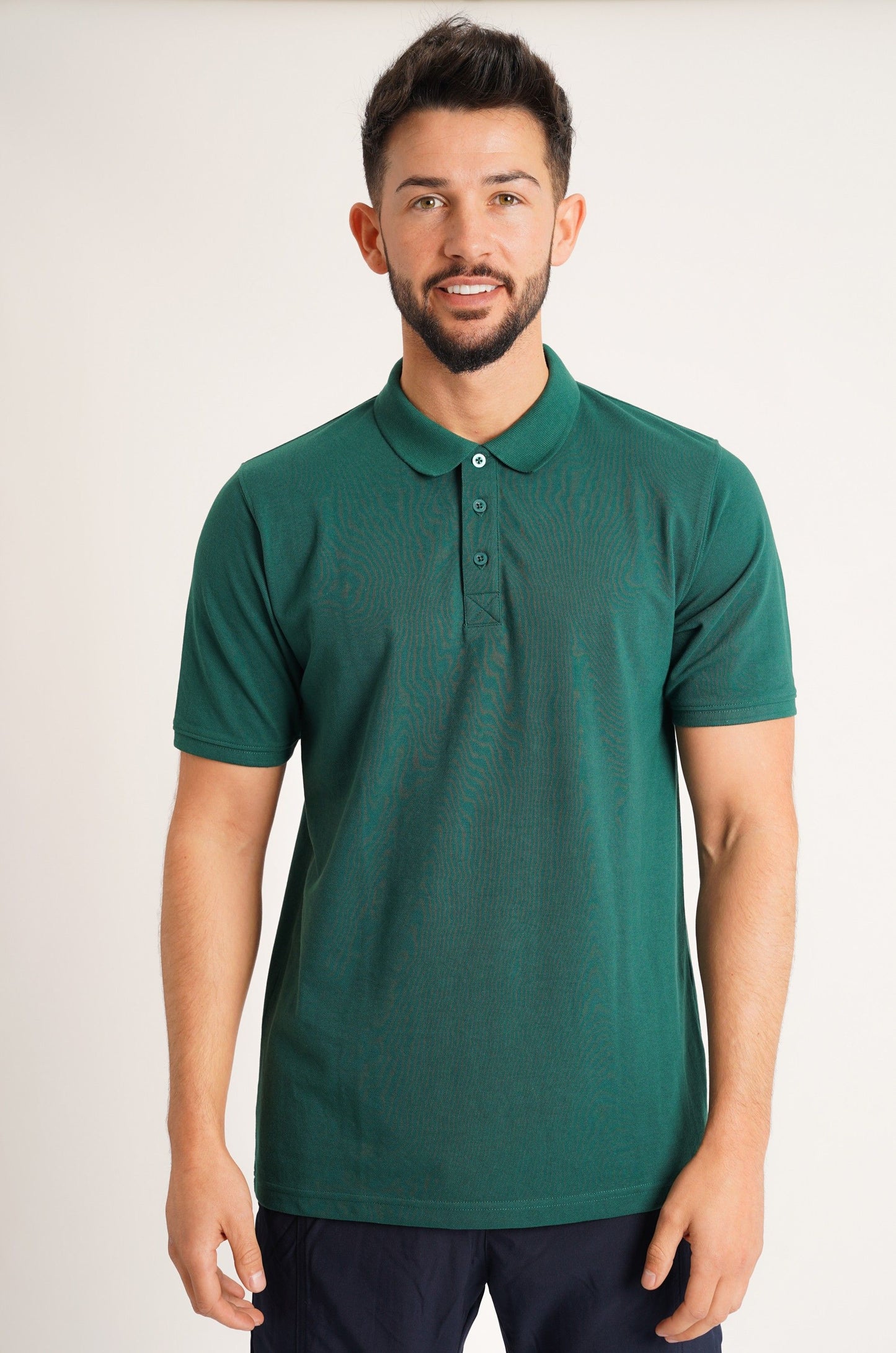 Dark Green Pique Mens Polo