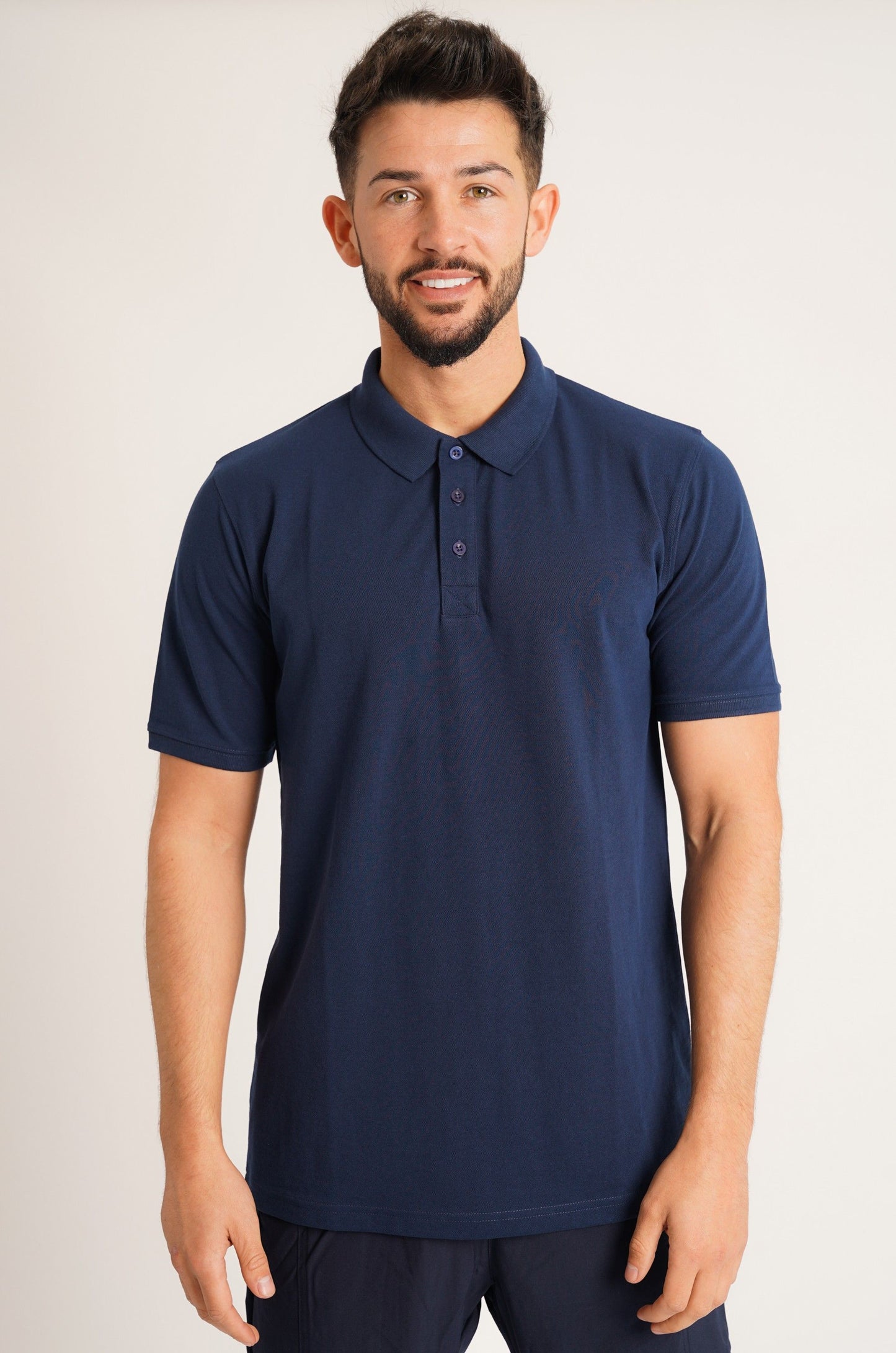 Navy Pique Mens Polo