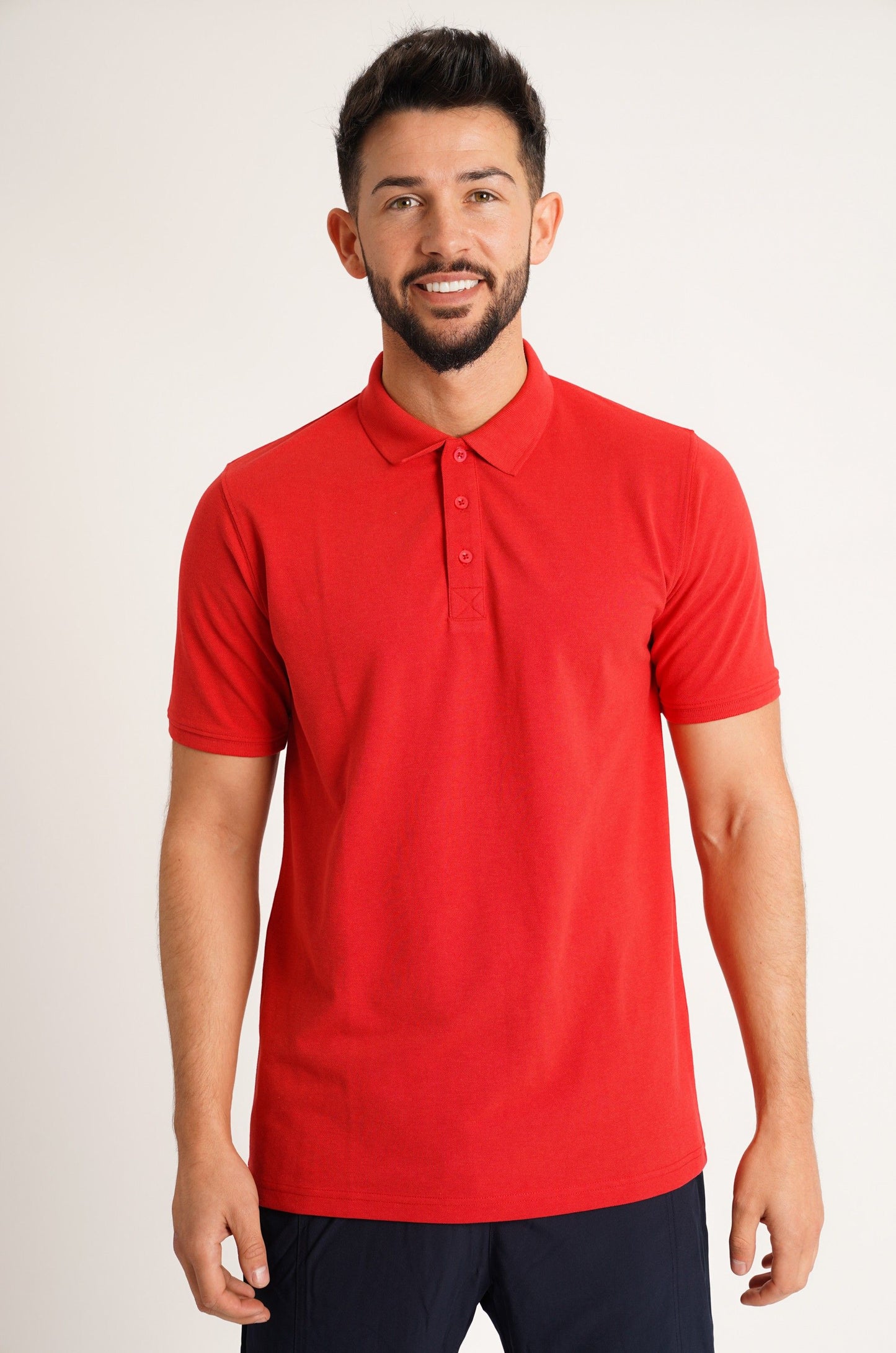 Red Pique Mens Polo