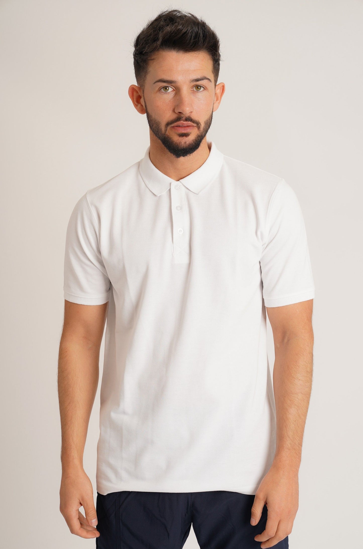 White Pique Mens Polo