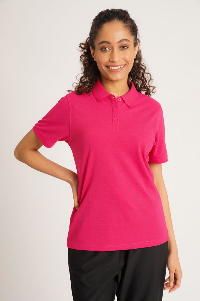 Cerise Pique Womens Polo