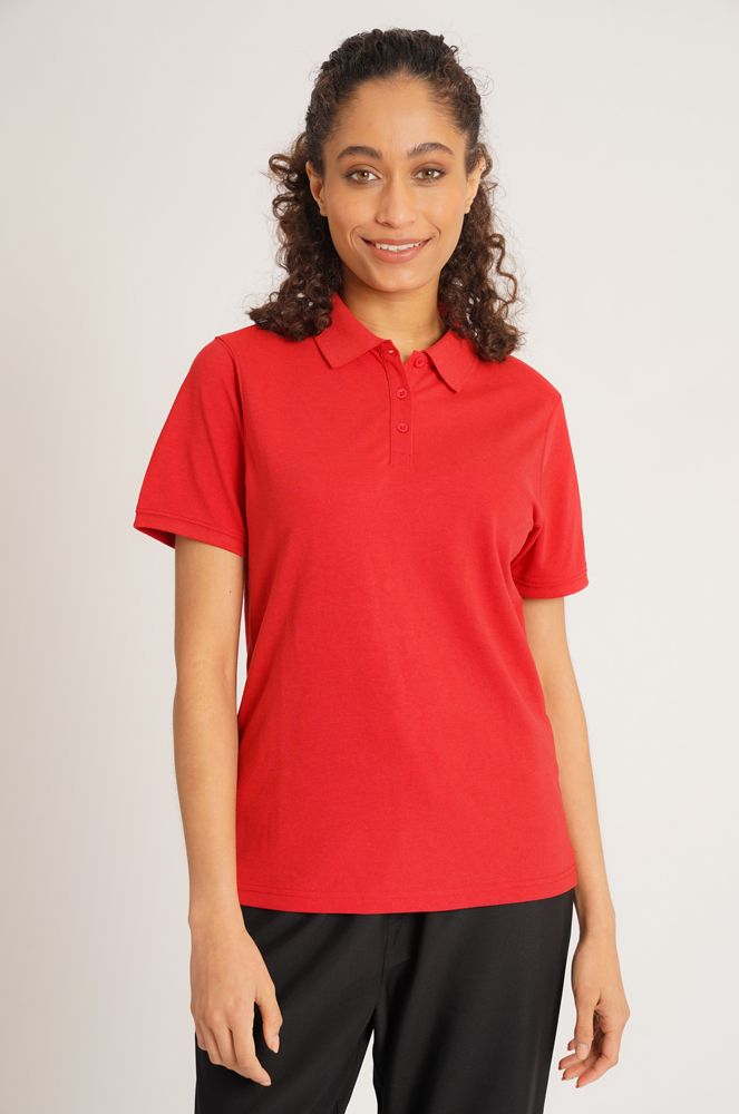 Red Pique Womens Polo