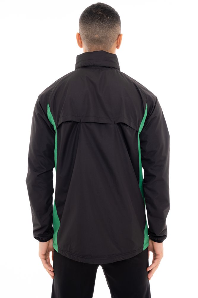 Black/Emerald Tracksuit Top/rain Jacket
