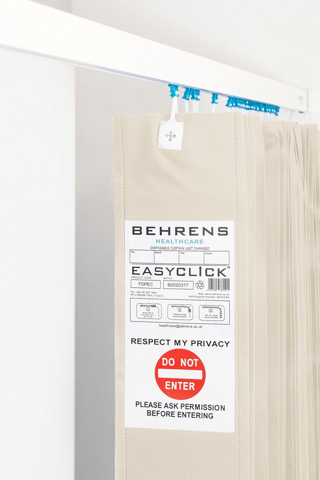 Putty FR Disposable Curtain - EasyClick Hooks