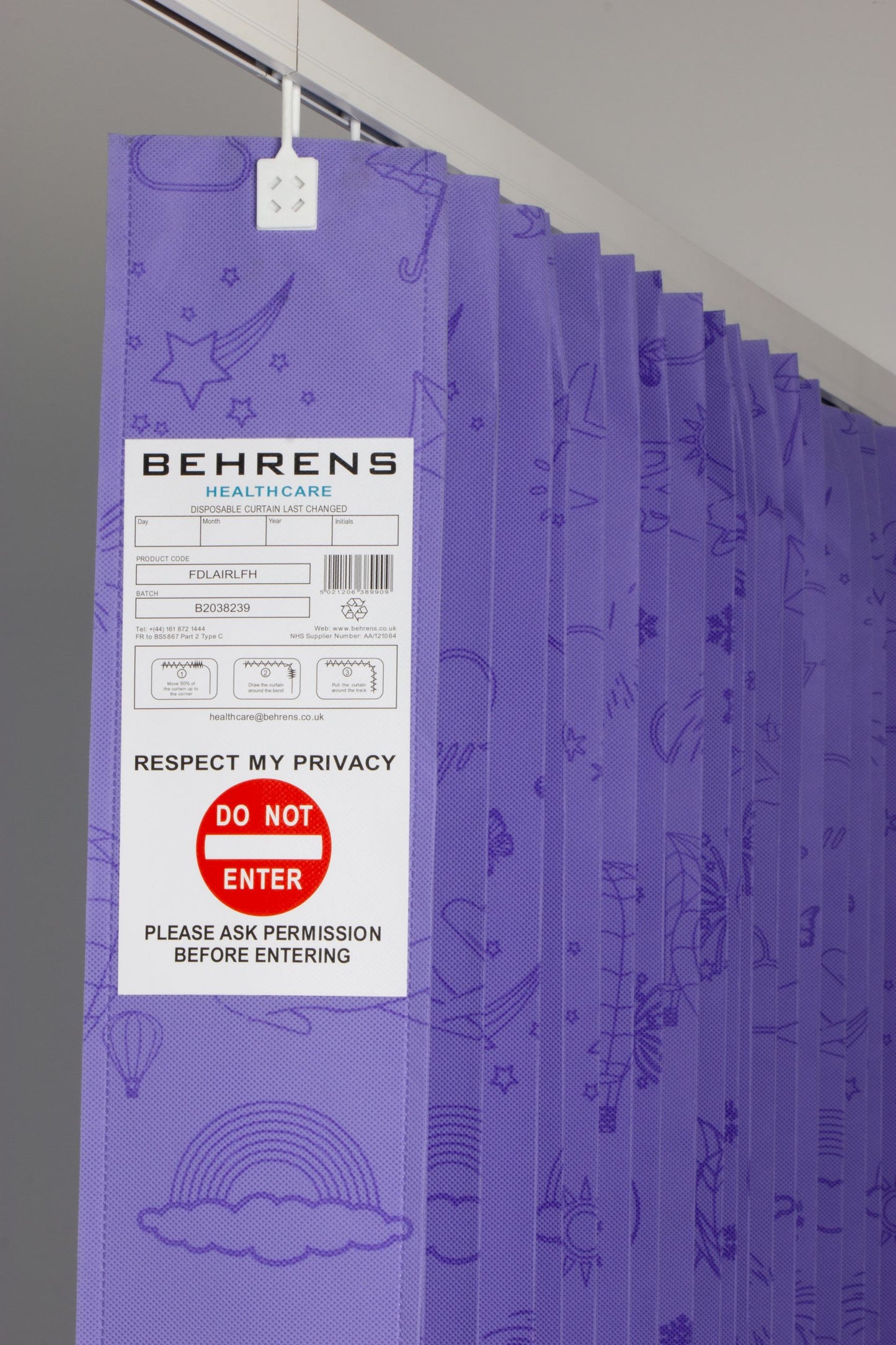 Lilac Air FR Disposable Curtain - LFH Hooks