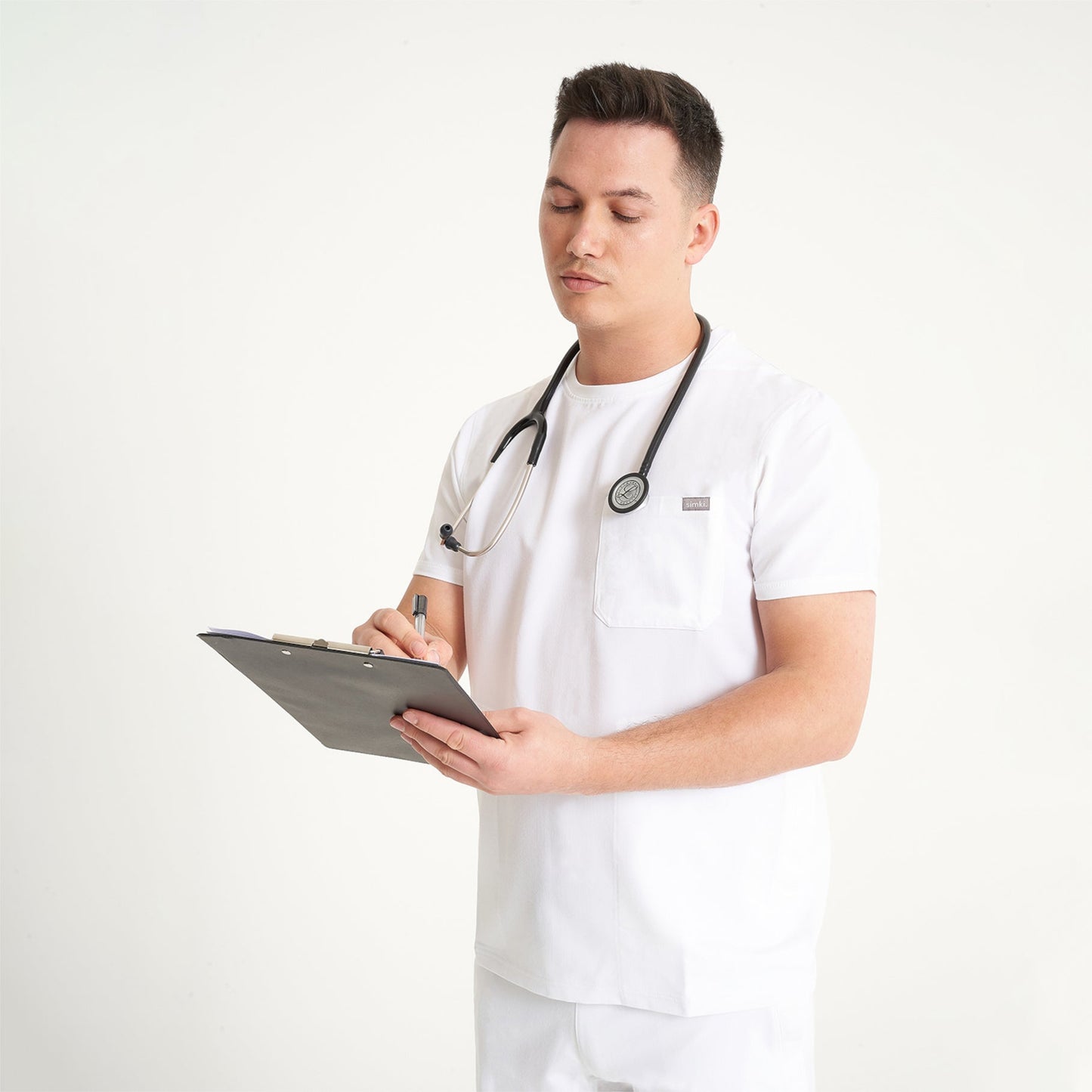 White Miles Scrub Top - Beh-4951