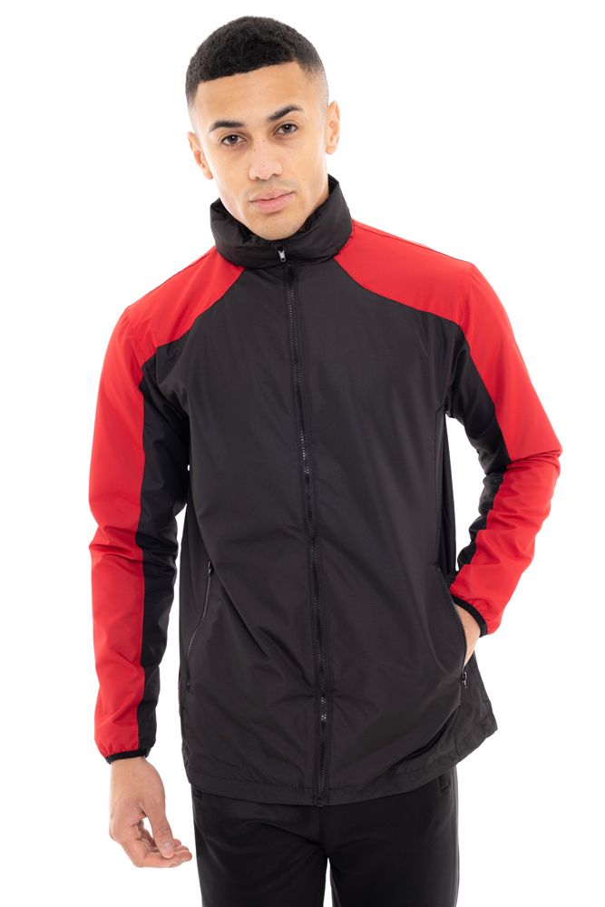 Black/Red Pro Track Top/rain Jacket