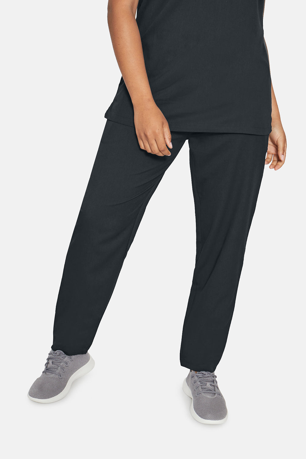 Soft Black Arlo Straight Leg Scrub Trouser - Beh-4956