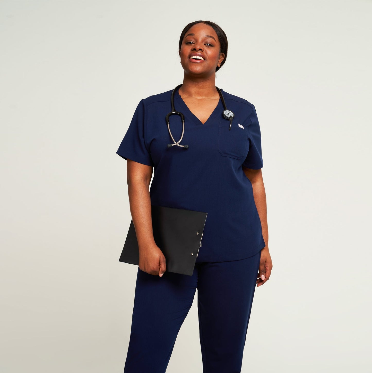 Navy Nova One Pocket Scrub Top - Beh-4957