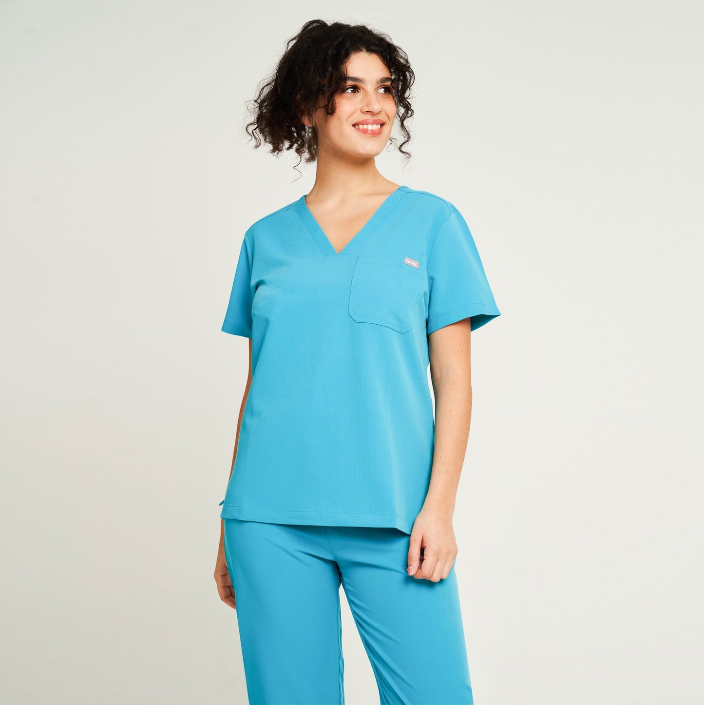 Teal Nova One Pocket Scrub Top - Beh-4957