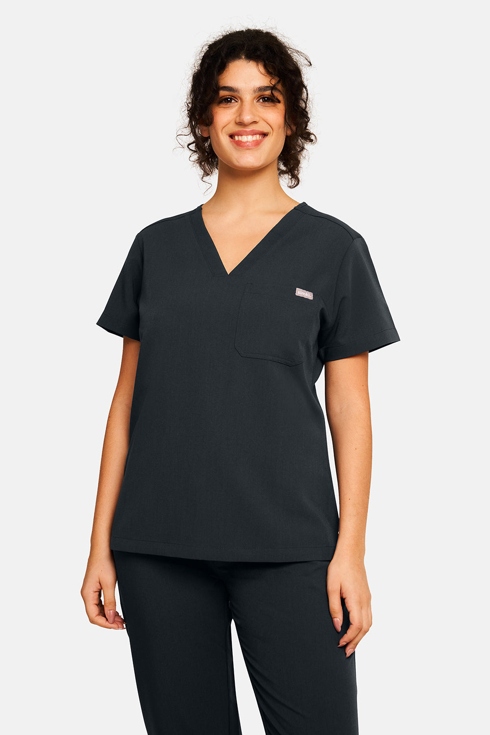 Soft Black Nova One Pocket Scrub Top - Beh-4957