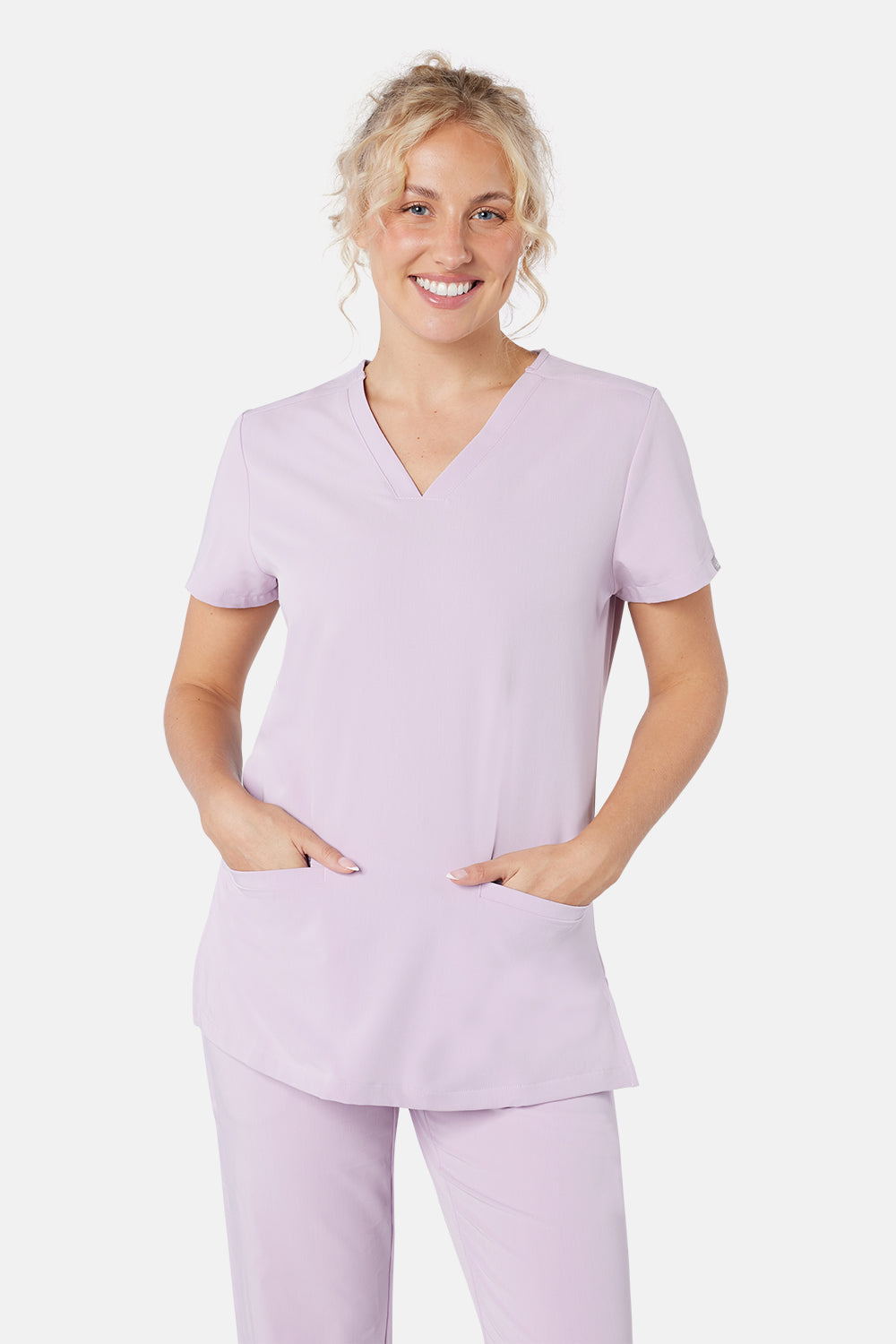 Blush Pink Ari Two Pocket Scrub Top - Beh-Ari