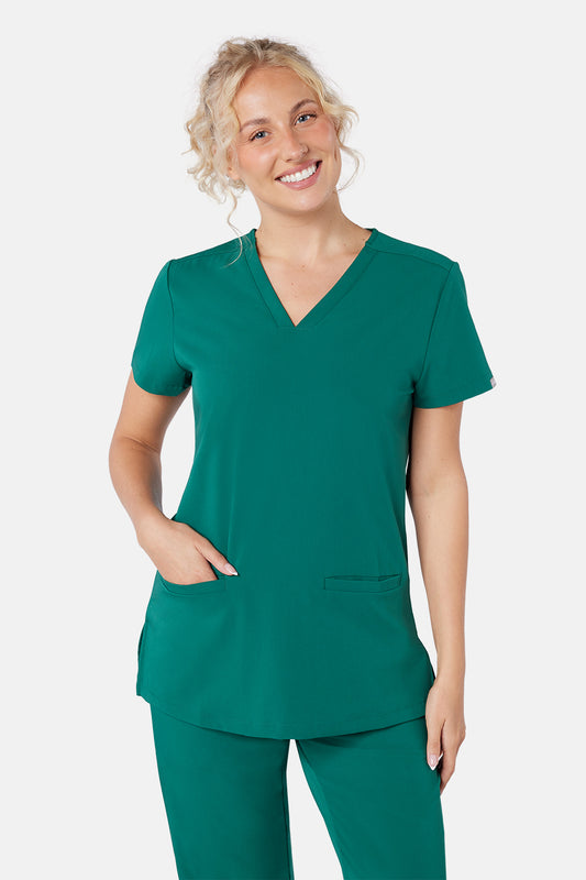 Hunter Green Ari Two Pocket Scrub Top - Beh-Ari