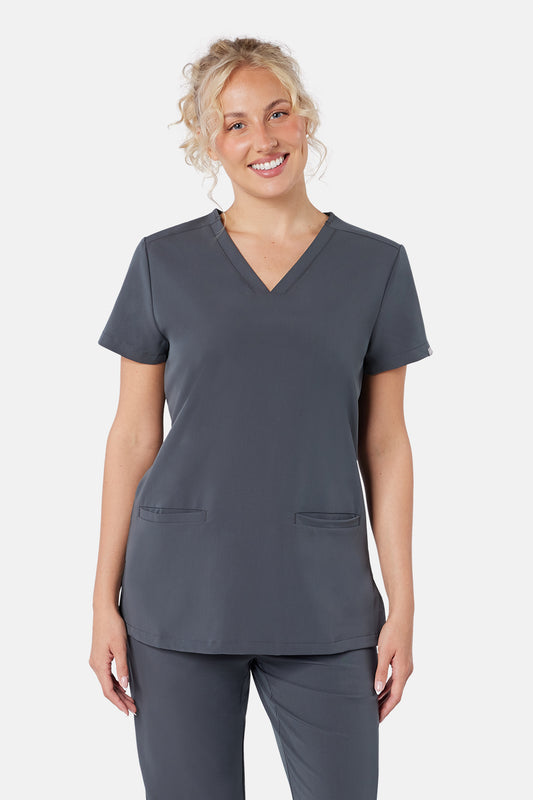 Pewter Ari Two Pocket Scrub Top - Beh-Ari