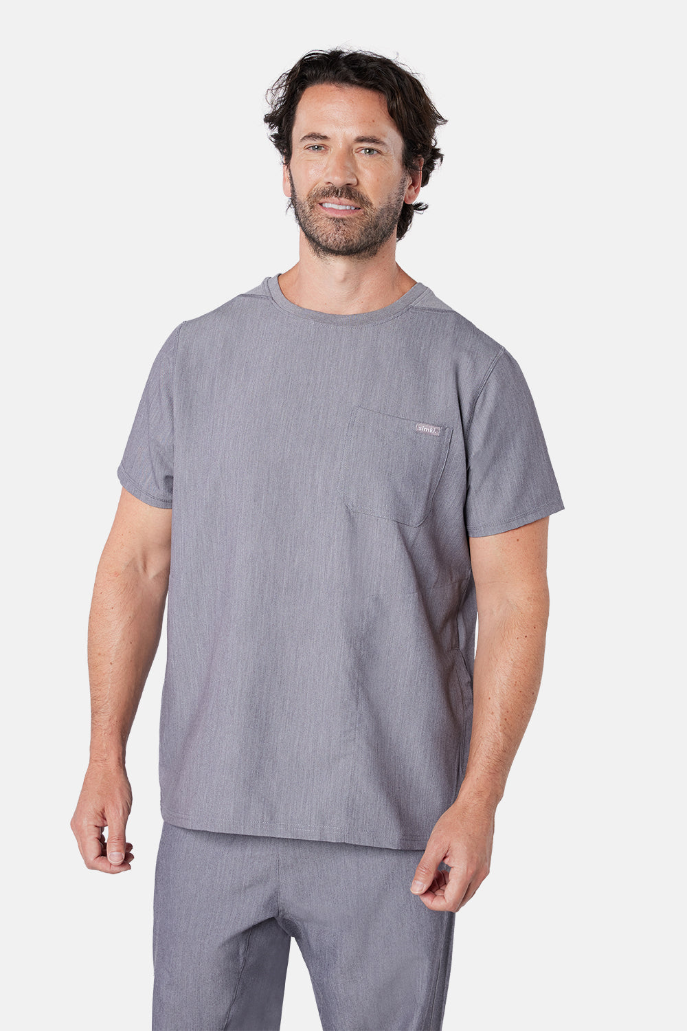 Charcoal Miles Scrub Top - Beh-4951
