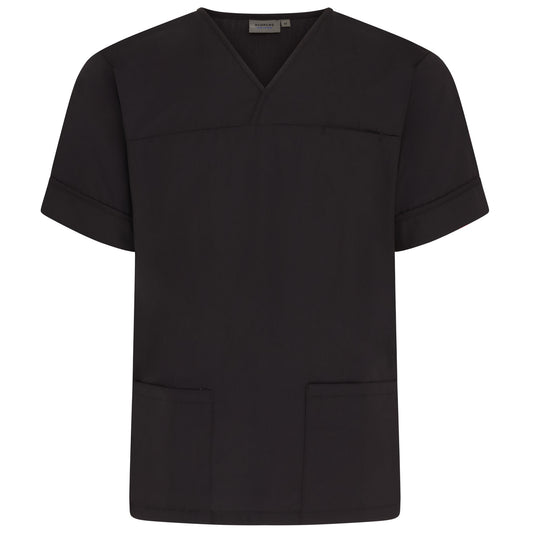 Black Plain Lightweight Scrub Top