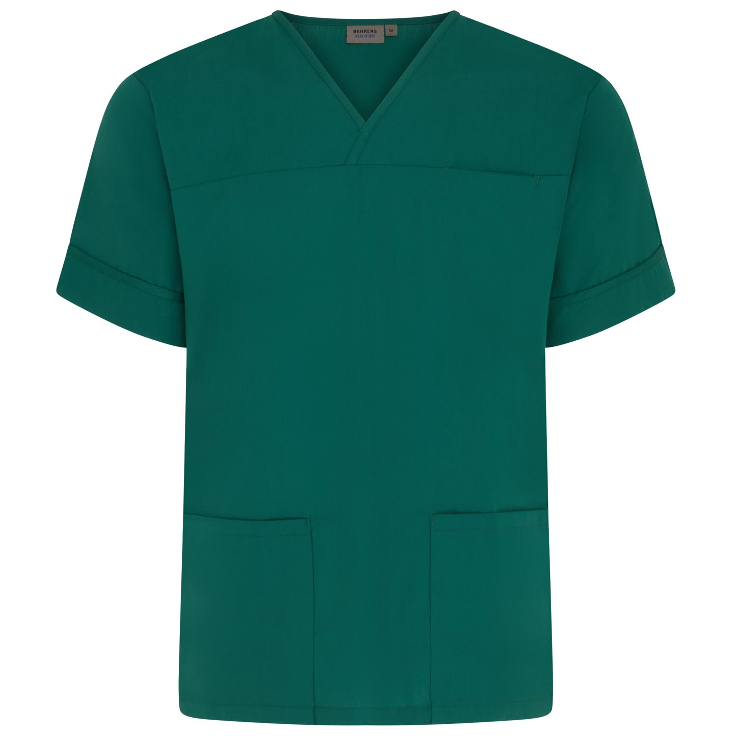 Bottle Green Plain Lightweight Scrub Top