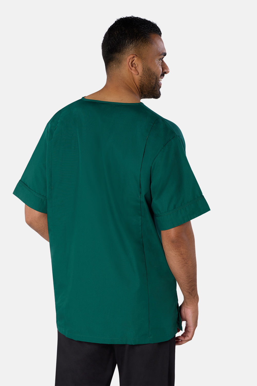Bottle Green Plain Lightweight Scrub Top