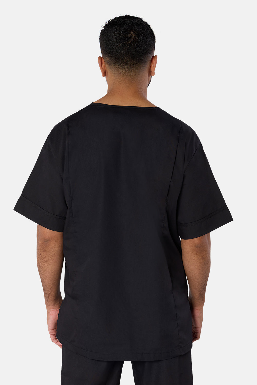 Black Plain Lightweight Scrub Top