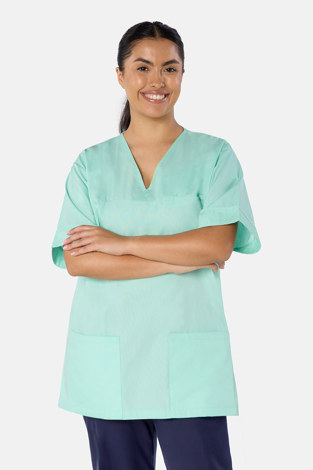 Eau De Nil Plain Lightweight Scrub Top