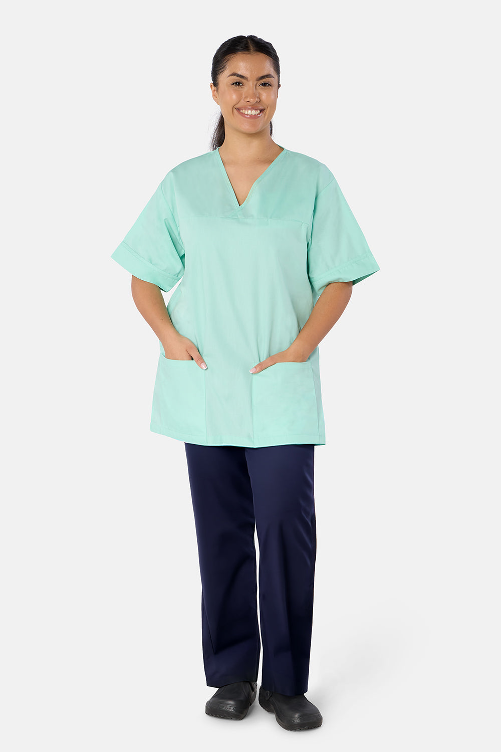 Eau De Nil Plain Lightweight Scrub Top