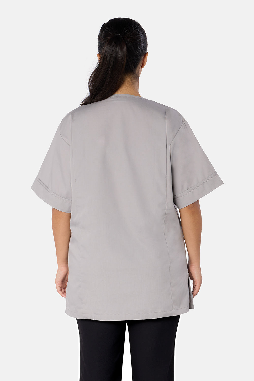 Grey Plain Lightweight Scrub Top