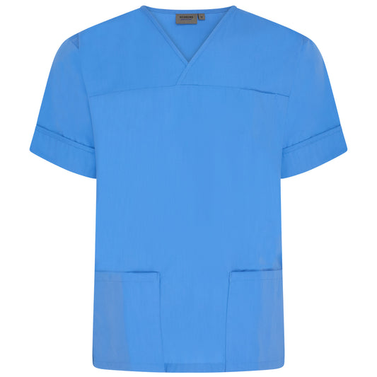 Hospital Blue Plain Lightweight Scrub Top