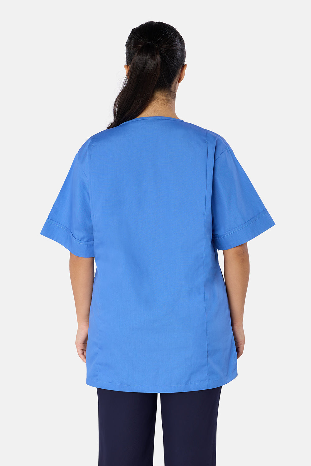 Hospital Blue Plain Lightweight Scrub Top