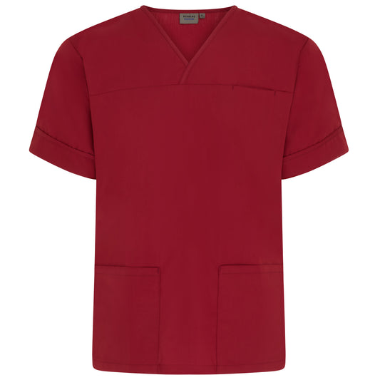 Maroon Plain Lightweight Scrub Top