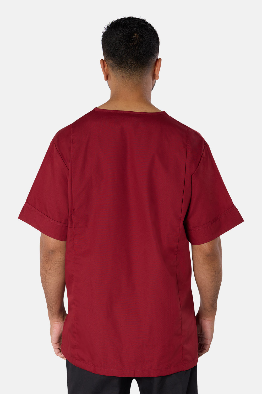 Maroon Plain Lightweight Scrub Top