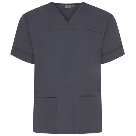 Storm Grey Plain Lightweight Scrub Top