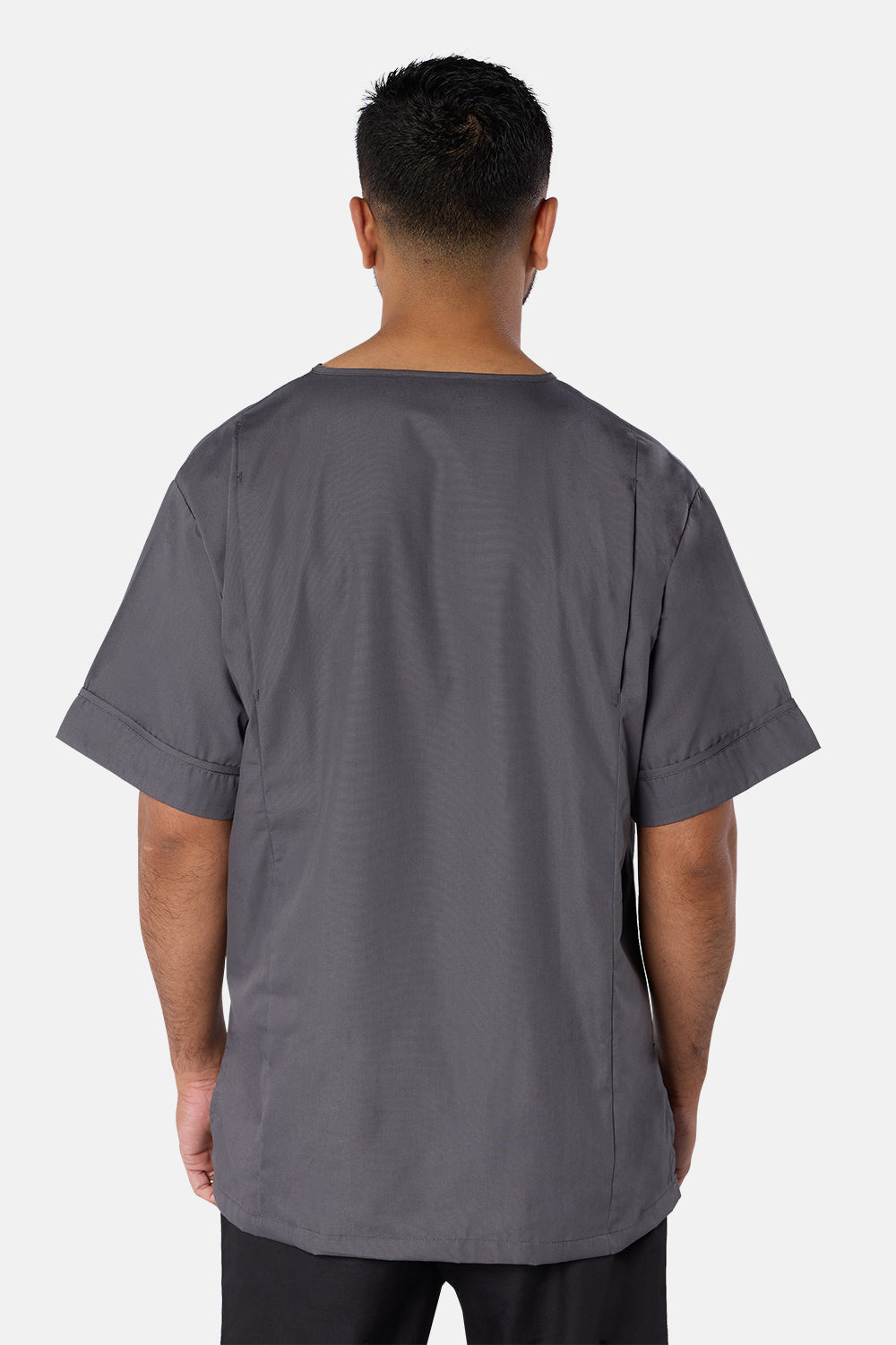 Storm Grey Plain Lightweight Scrub Top