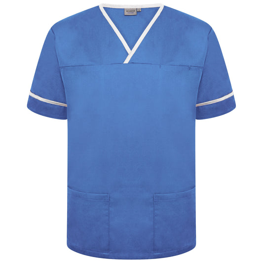 Metro Blue/White Trim Contrast Trim Smart Scrub Top