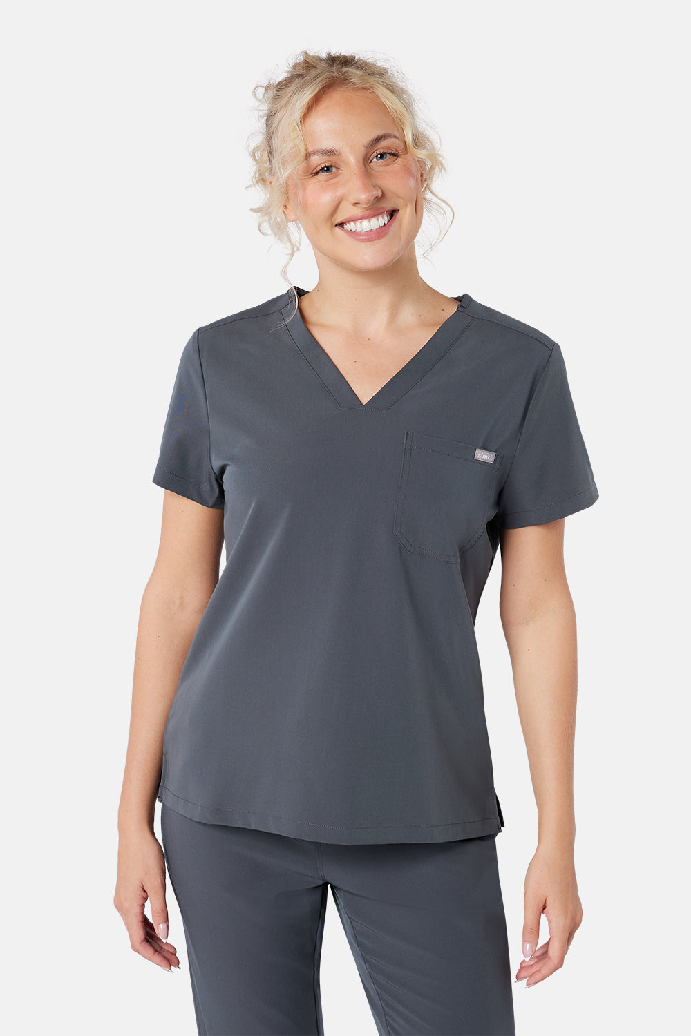 Pewter Nova One Pocket Scrub Top - Beh-Nova