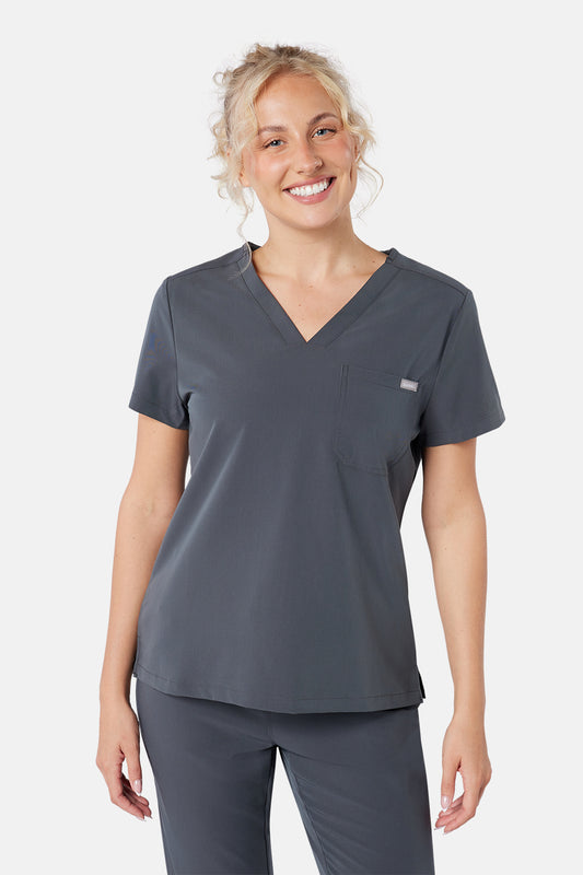 Pewter Nova One Pocket Scrub Top - Beh-Nova