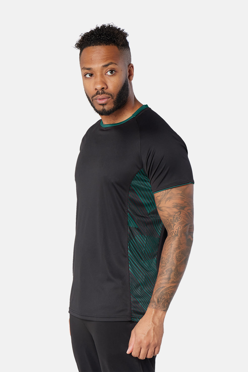 Black/Bottle Green Optimum Tee