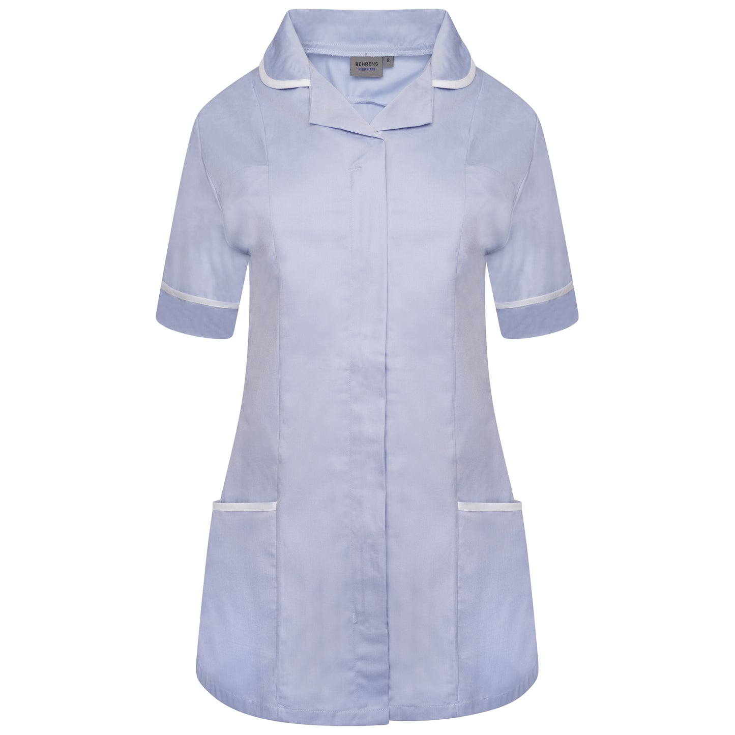 Behrens Sky/White Trim Ladies Tunic With Round Collar - NCLTPS / SWT